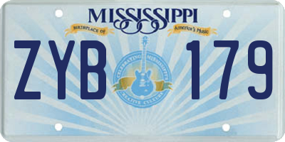 MS license plate ZYB179