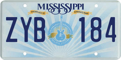 MS license plate ZYB184