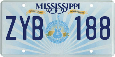 MS license plate ZYB188