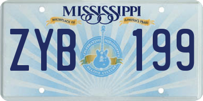 MS license plate ZYB199