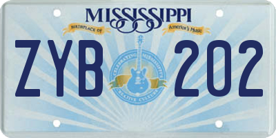MS license plate ZYB202