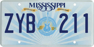 MS license plate ZYB211