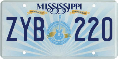 MS license plate ZYB220