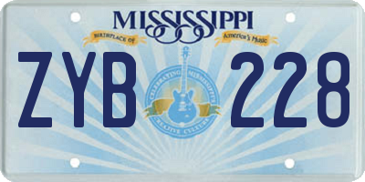MS license plate ZYB228