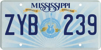 MS license plate ZYB239