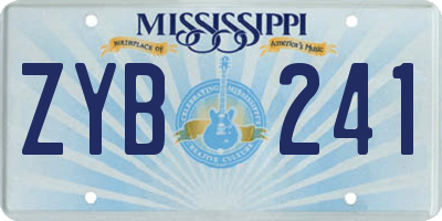 MS license plate ZYB241