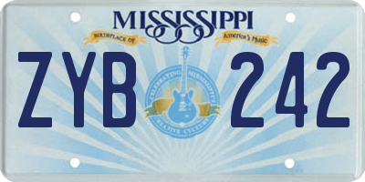 MS license plate ZYB242