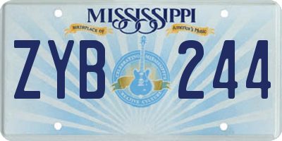 MS license plate ZYB244