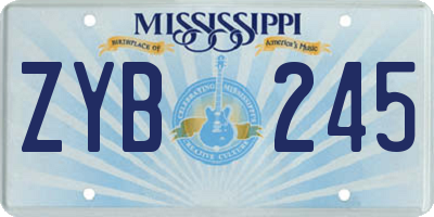 MS license plate ZYB245