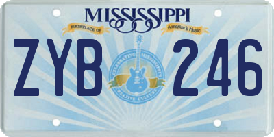 MS license plate ZYB246