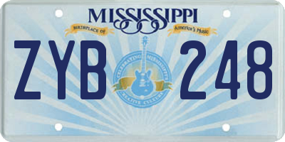 MS license plate ZYB248