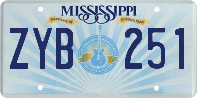 MS license plate ZYB251