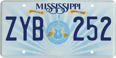 MS license plate ZYB252