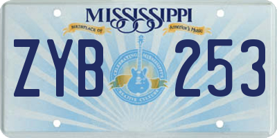MS license plate ZYB253