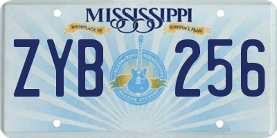 MS license plate ZYB256