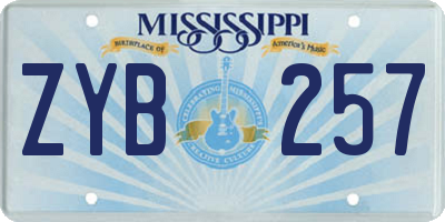 MS license plate ZYB257