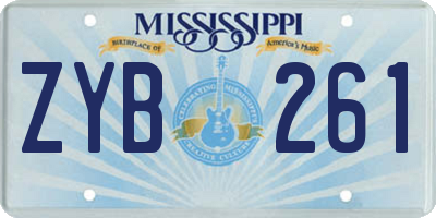 MS license plate ZYB261