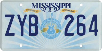MS license plate ZYB264