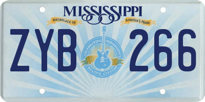MS license plate ZYB266