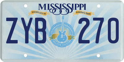 MS license plate ZYB270