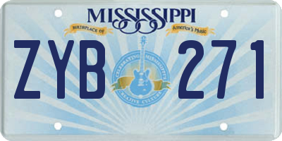 MS license plate ZYB271