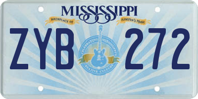 MS license plate ZYB272