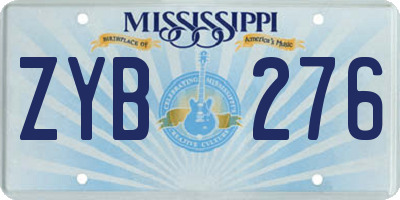 MS license plate ZYB276