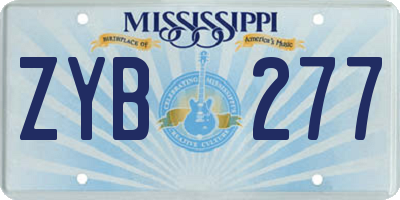 MS license plate ZYB277