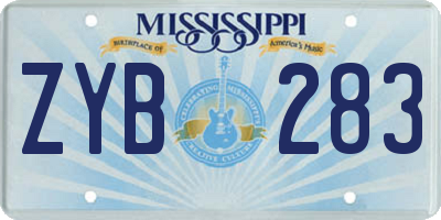 MS license plate ZYB283