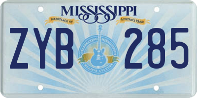 MS license plate ZYB285