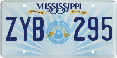 MS license plate ZYB295