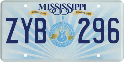 MS license plate ZYB296