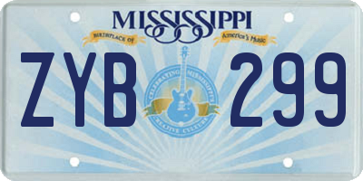 MS license plate ZYB299