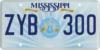 MS license plate ZYB300