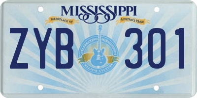 MS license plate ZYB301