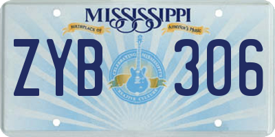MS license plate ZYB306