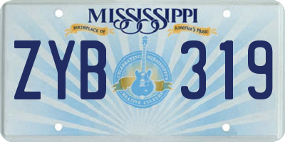 MS license plate ZYB319