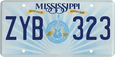 MS license plate ZYB323
