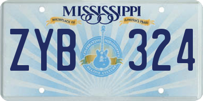 MS license plate ZYB324