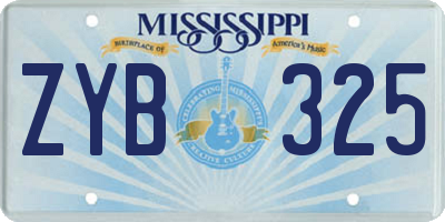 MS license plate ZYB325