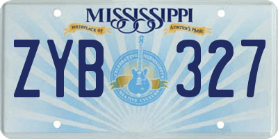 MS license plate ZYB327