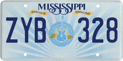 MS license plate ZYB328
