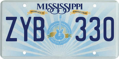 MS license plate ZYB330