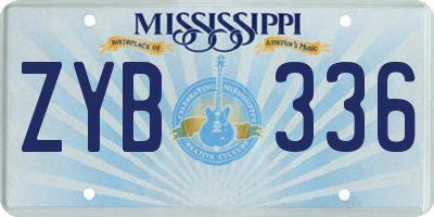 MS license plate ZYB336