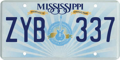 MS license plate ZYB337