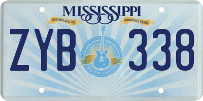 MS license plate ZYB338