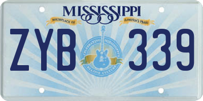 MS license plate ZYB339