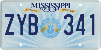 MS license plate ZYB341