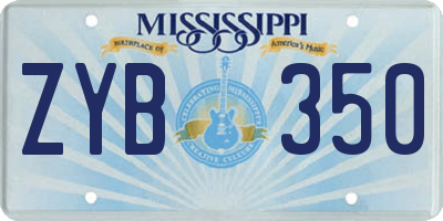MS license plate ZYB350