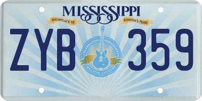 MS license plate ZYB359